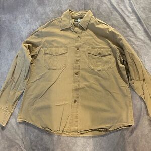 Men’s gander mountain tan long sleeve button up.